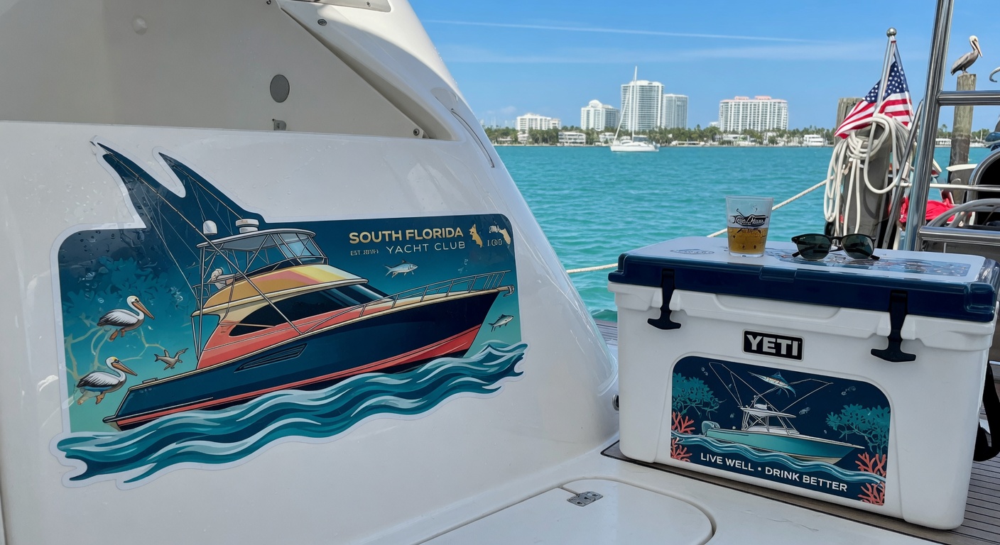 Waterproof custom stickers and decals for boats