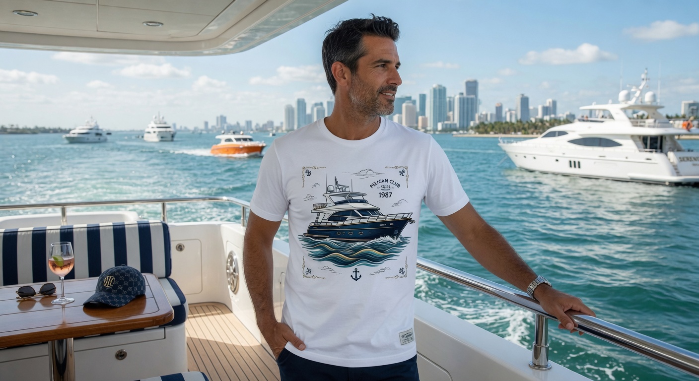 Custom graphic tees and yacht branding on Instagram
