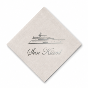 White “Linke Linen” Beverage Napkin