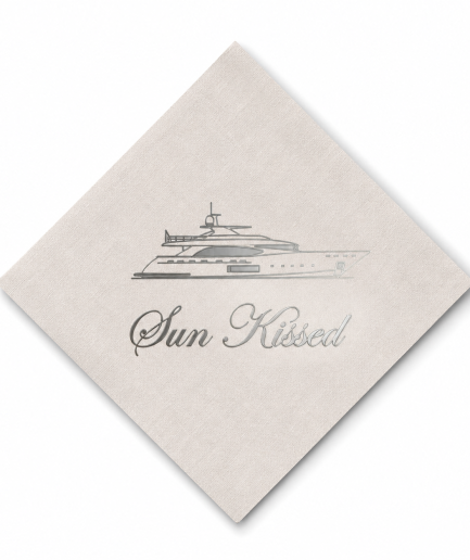 White “Linke Linen” Beverage Napkin