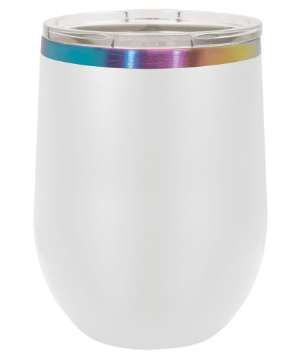 Polar Camel 12oz White/Prism ION-Plated Stemless Wine Tumbler