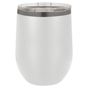 Polar Camel 12oz White/Ghost ION-Plated Stemless Whine Tumbler