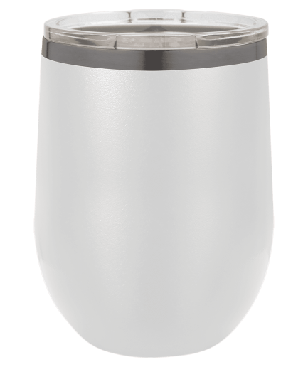 Polar Camel 12oz White/Ghost ION-Plated Stemless Whine Tumbler