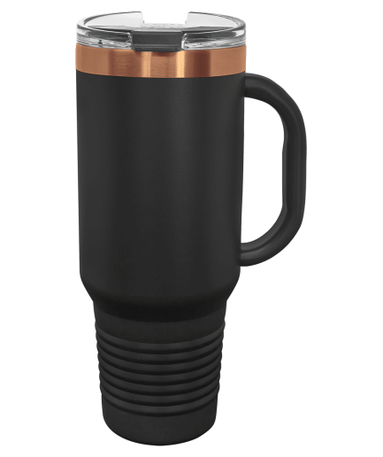 Polar Camel 40oz Black/Rose Gold ION-Plated Travel Mug