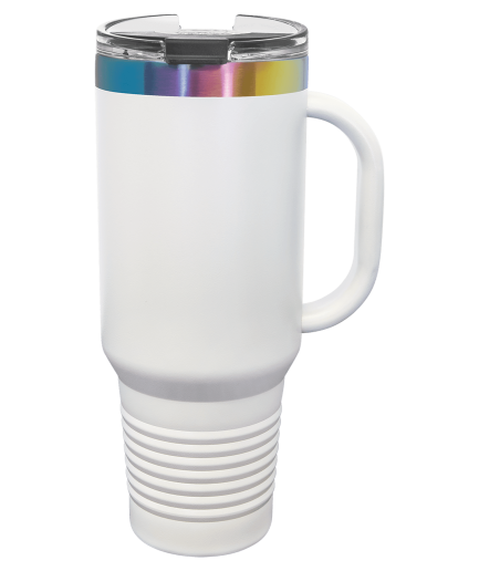 Polar Camel 40oz White/Prism ION-Plated Travel Mug