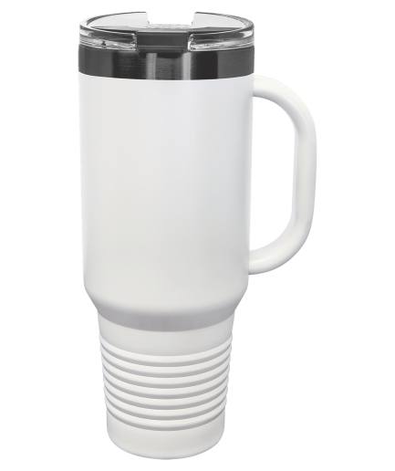 Polar Camel 40oz White/Ghost Black ION-Plated Travel Mug