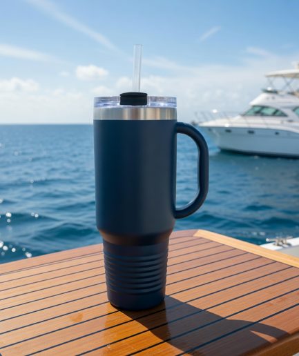 Polar Camel 40 oz. Travel Mug with Snap Lid and Straw